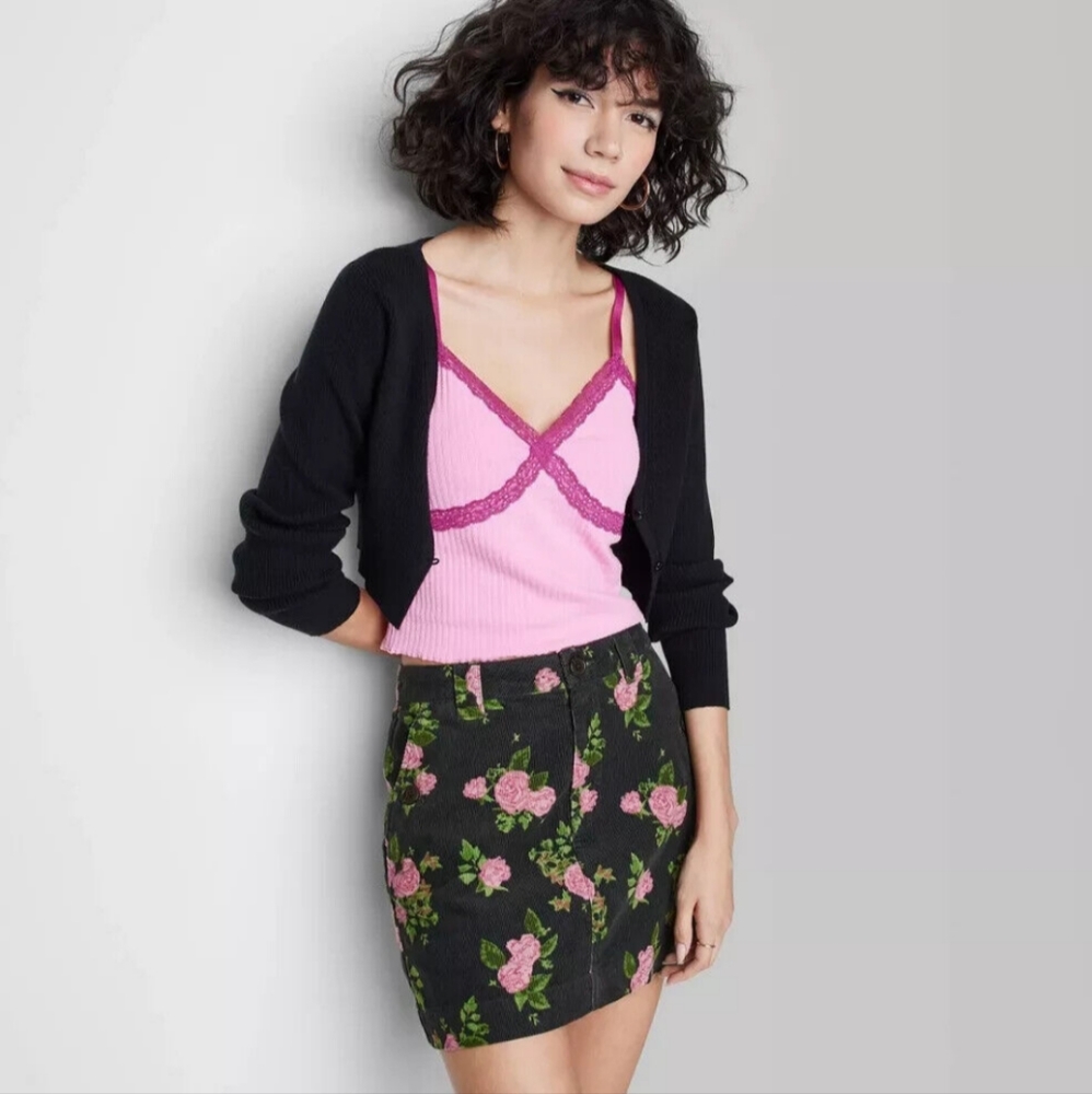 Women highrise cord mini skirt wild fable 12